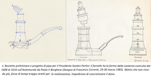 3. Progetto di una pipa per il presidente Pertini